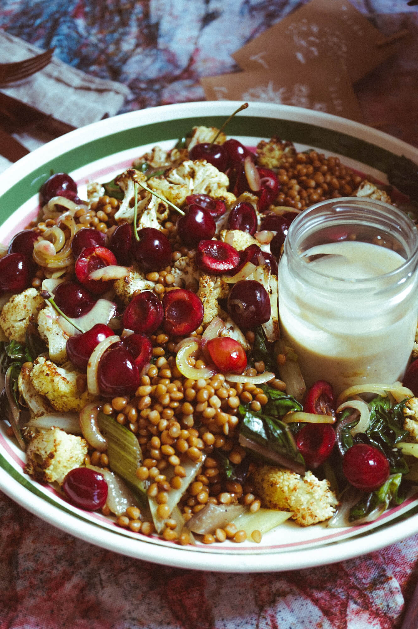 Sommer Linsensalat mit Kirschen 