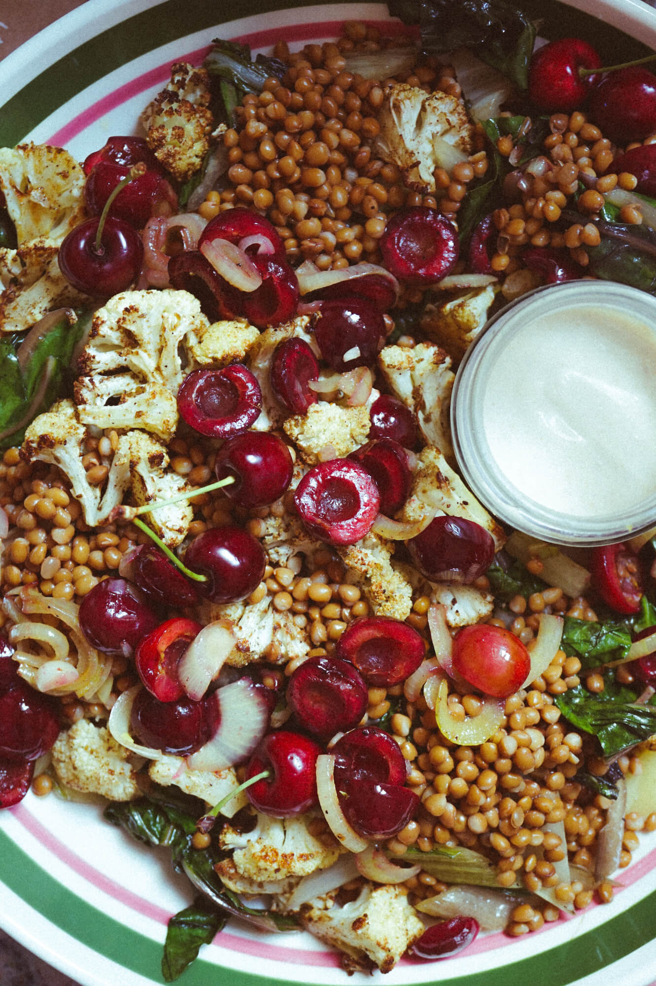 Sommer Linsensalat mit Kirschen 